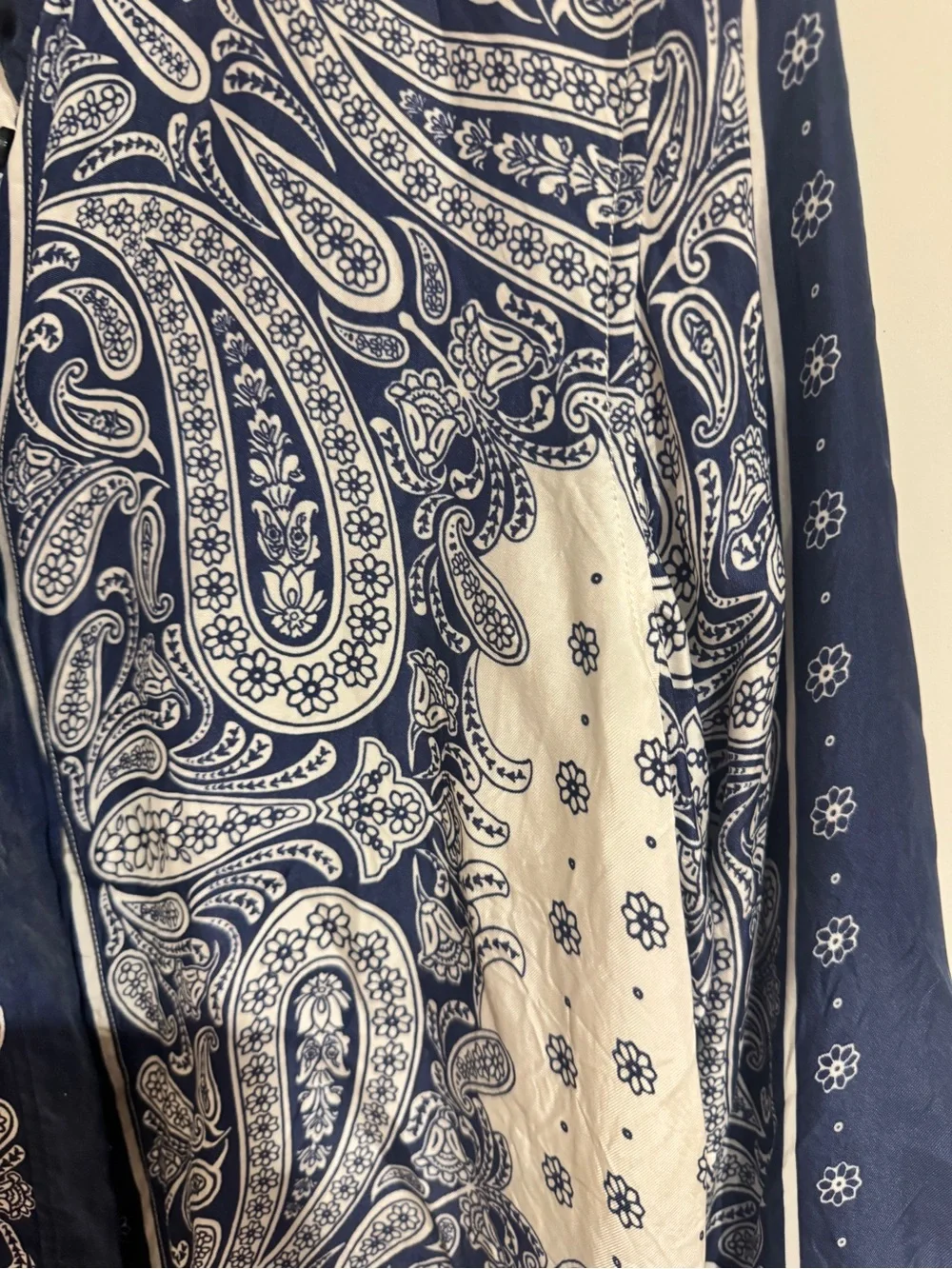 J.Crew Navy White Paisley Button-Up Shirt